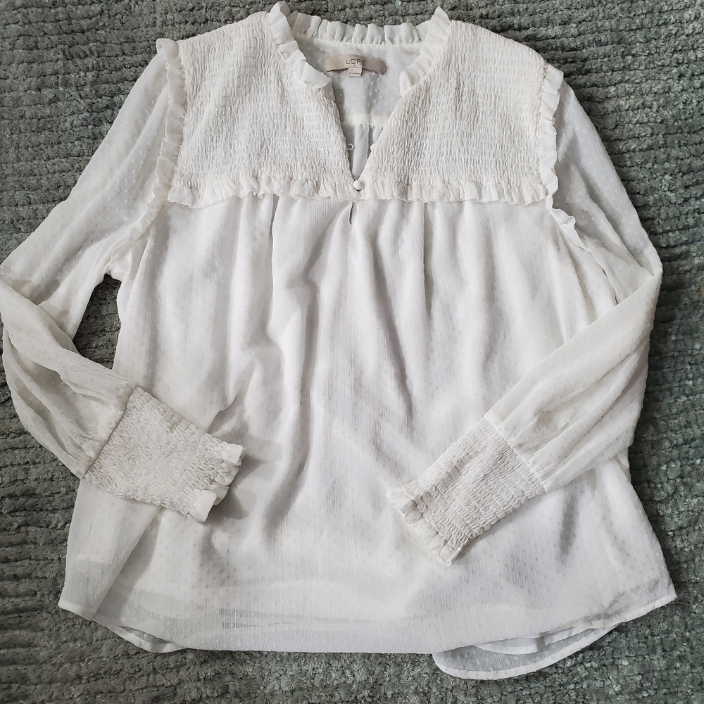 Loft white blouse XL